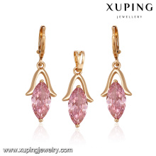 60924 Xuping princesa acessórios mulheres jóias nobre promocional único oval gemstone gold two pieces set